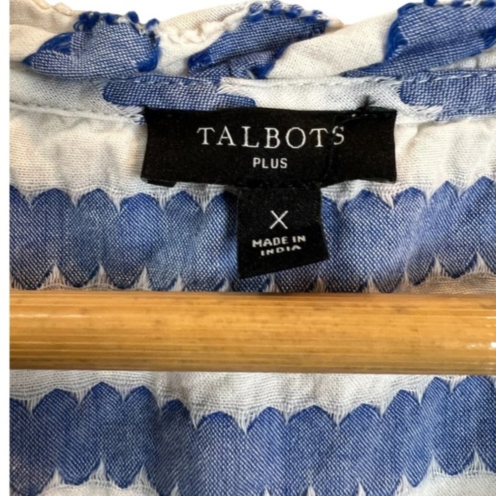 Talbots Plus Cotton Striped Blouse Top Sz XL - Picture 5 of 6